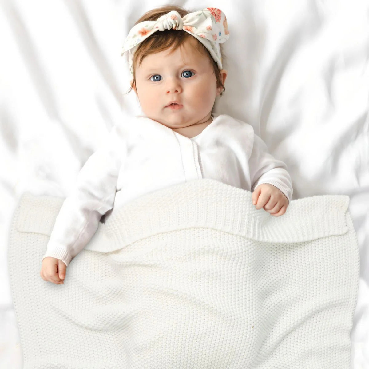 Mini Moss Baby Blanket- Ivory image 2