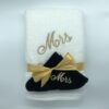 Ritz Gift Set White and Black with Gold Thread