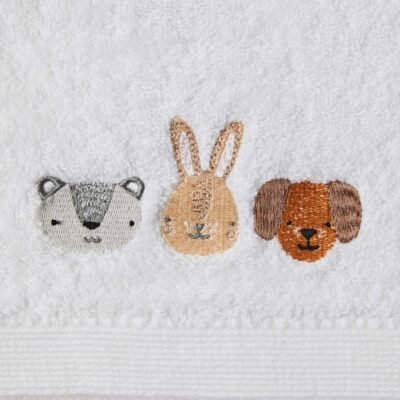 Animal Faces Towel and Face Washer in Organza – Whats A Name Embroidery